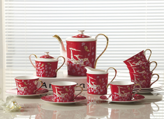 梅花金鹿茶具、咖啡具套裝