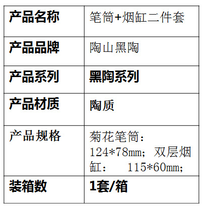 筆筒、煙缸二件套