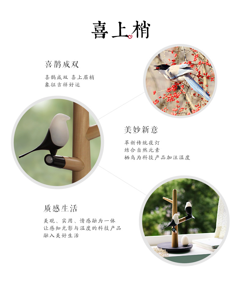 喜上梢感應燈 創意產品 新奇特燈具 led小夜燈 人體感應燈