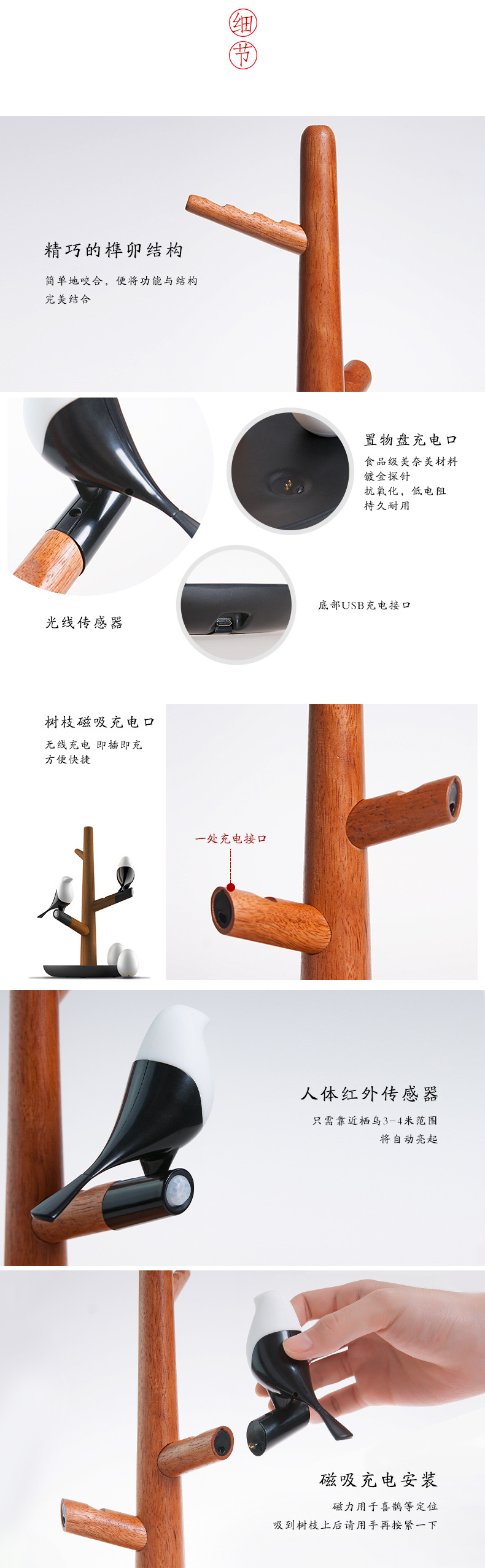 喜上梢感應燈 創意產品 新奇特燈具 led小夜燈 人體感應燈