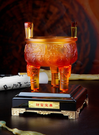 琉璃財(cái)富寶鼎擺件