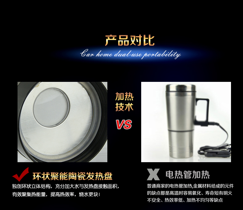 時尚車載玻璃加熱杯