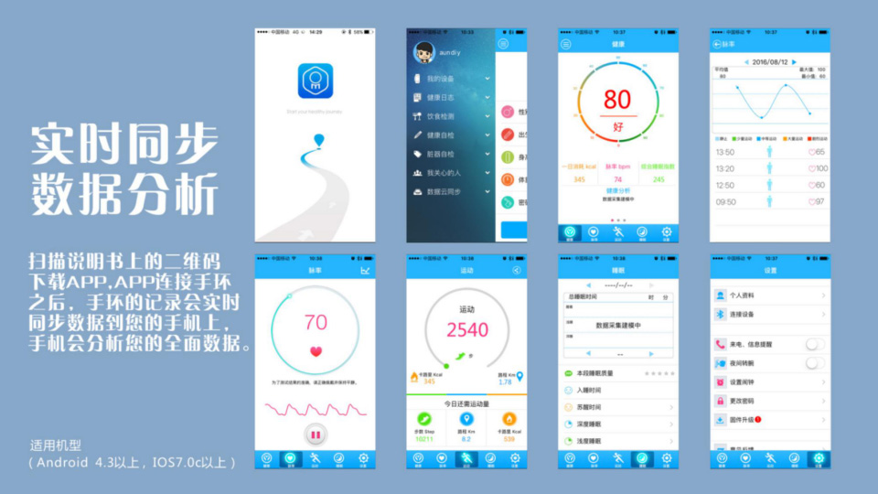 鏡面圓形心率手環