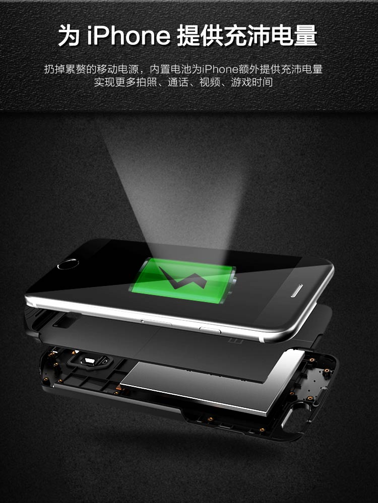 機甲（MESUIT) i6 智能手機殼 雙系統/雙卡雙待/充電寶/手機存儲 適用于iPhone6/6S 蘋果創意智能外設