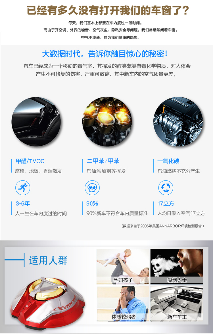 迪士尼卡通漫威鋼鐵俠能量環車載空氣凈化器 上海禮物