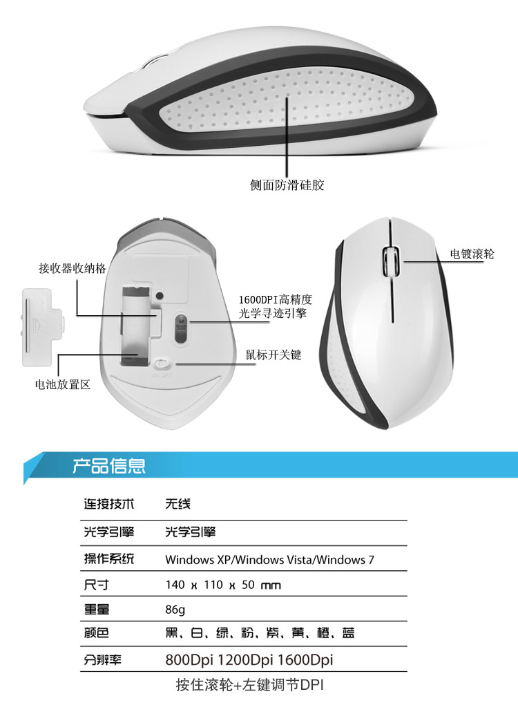 CM860無線鼠標 筆記本臺式電腦無限鼠標通用省電