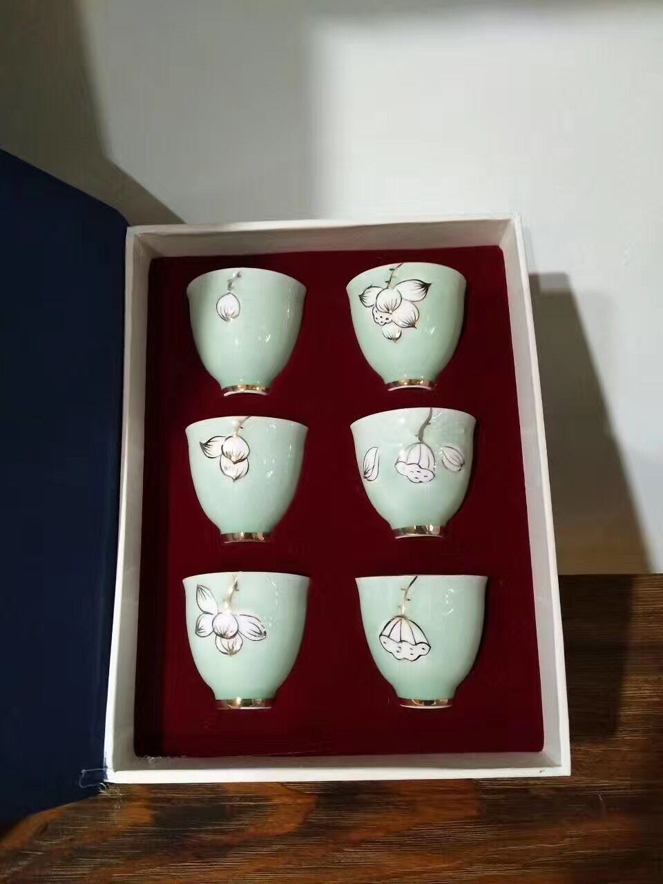 手繪白色美人杯、茶杯