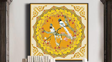 《舉案齊眉》藝術絲巾