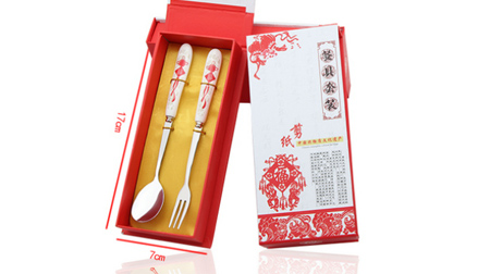 小號剪紙勺叉餐具2件套（加強拋光）